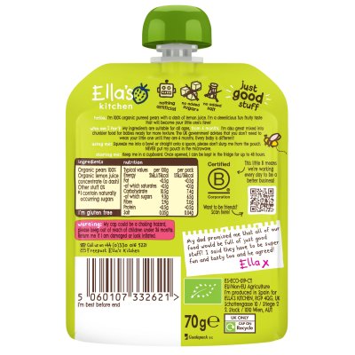 Ella's Kitchen BIO hrušková svačinka - 70 g - obrázek