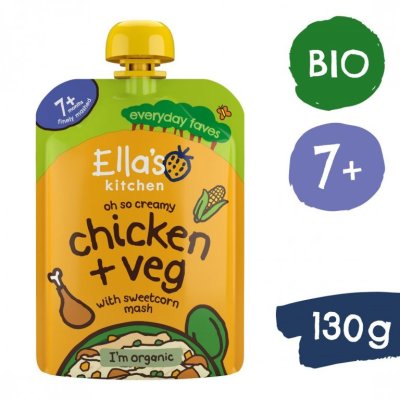 Ella's Kitchen BIO kuřátko s kukuřičnou kaší- 130 g - obrázek