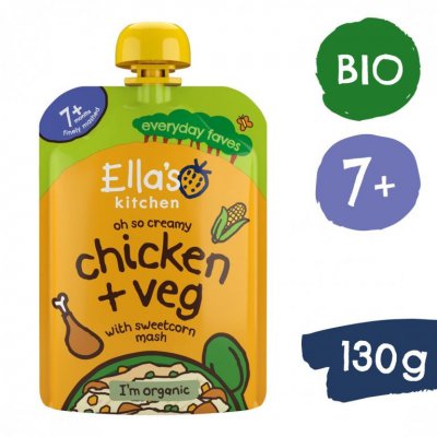 Ella's Kitchen BIO kuřátko s kukuřičnou kaší- 130 g