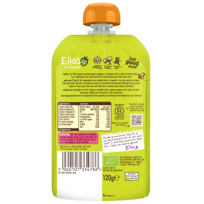 Ella's Kitchen BIO mango, hruška a papája - 120 g - obrázek