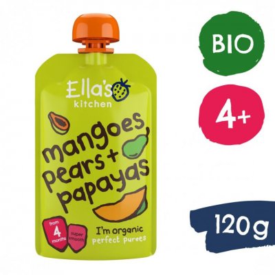 Ella's Kitchen BIO mango, hruška a papája - 120 g