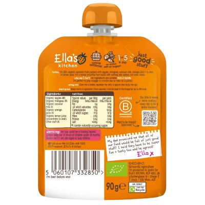 Ella's Kitchen BIO Orange One ovocné pyré s mangem - 90 g - obrázek