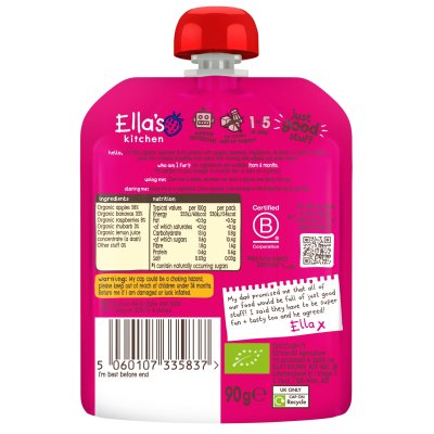 Ella's Kitchen BIO Pink One ovocné smoothie s dračím ovocem - 90 g - obrázek