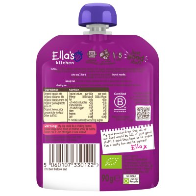 Ella's Kitchen BIO Purple One ovocné pyré s černým rybízem - 90 g - obrázek