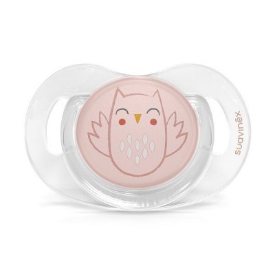 Suavinex Bonhomia Premium dudlík fyziologický 0 - 6 m - Sovička/růžová