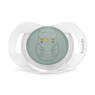 Suavinex Bonhomia Premium dudlík fyziologický 0 - 6 m - Sovička/zelená