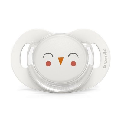 Suavinex Bonhomia Premium dudlík fyziologický 6 - 18 m - Sovička/bílá