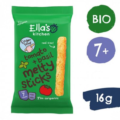 Ella's Kitchen BIO křupavé tyčky s rajčátky a bazalkou - 16 g