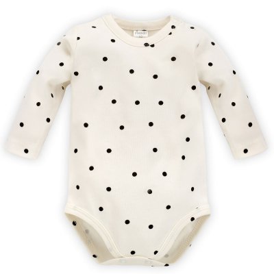 Pinokio Tres Bien Body s dlouhým rukávem - Ecru Print, vel. 80
