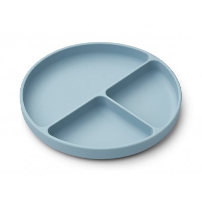 Liewood Frodo Dělený talíř s víčkem Mr. Bear - Whale Blue/Sea Blue mix - obrázek