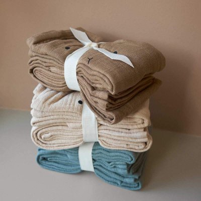 Liewood Hannah Mušelínové plenky s oušky 2 ks Rabbit - Oat - obrázek