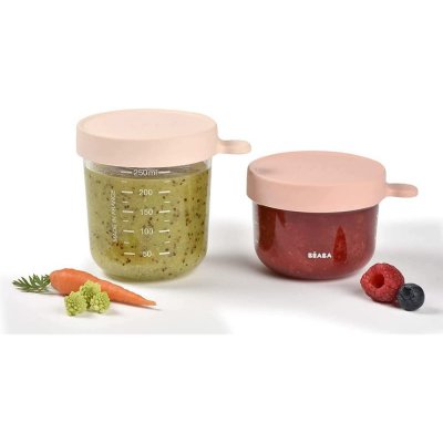 Béaba Kelímek na jídlo skleněný 2 ks - Old Pink - obrázek