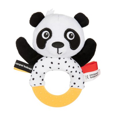 Canpol Senzorická hračka Panda s kousátkem a chrastítkem BabiesBoo