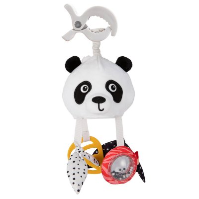 Canpol Senzorická závěsná cestovní hračka Panda s klipem BabiesBoo