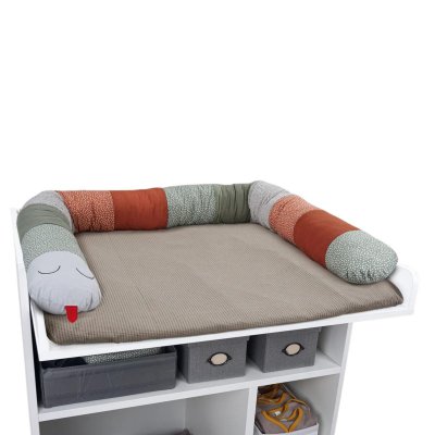 Liebes von Priebes Klaus Velký válec do postýlky - Patch Mini Dots Salbei/Terracotta - obrázek