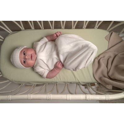 Lodger Beanie Seersucker Cloud Dancer 0 - 6 měsíců - obrázek