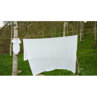 Lodger Swaddler Seersucker 120 x 120 cm Cloud Dancer - obrázek