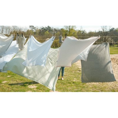 Lodger Swaddler Seersucker 120 x 120 cm Steel - obrázek