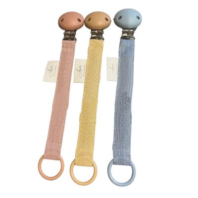 Angella Stracciatella Klip na dudlík - Leinen Blue - obrázek