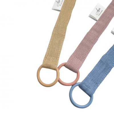 Angella Stracciatella Klip na dudlík - Leinen Blue - obrázek