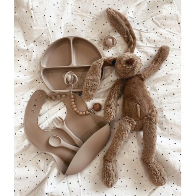 Martons Jídelní sada silikonová s přísavkou 4-dílná - Light Beige - obrázek