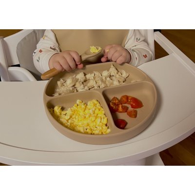 Martons Jídelní sada silikonová s přísavkou 4-dílná - Light Beige - obrázek