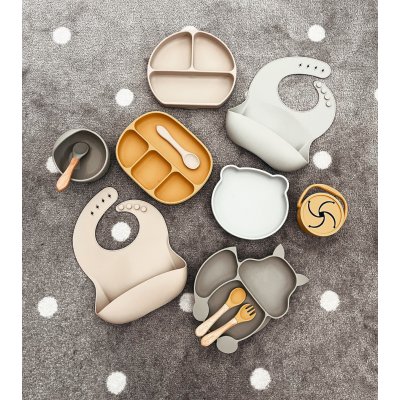 Martons Silikonová miska s přísavkou Squirell - Beige - obrázek