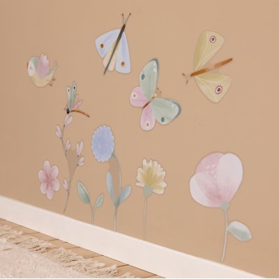 Little Dutch Samolepky na zeď - Květiny a motýli - obrázek