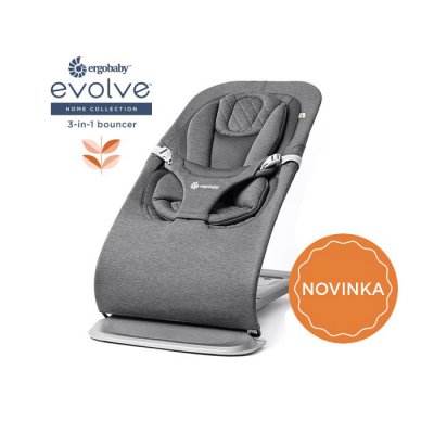 Ergobaby Evolve Jídelní židle 2v1 - Natural Wood + Evolve lehátko - Charchoal Grey - obrázek
