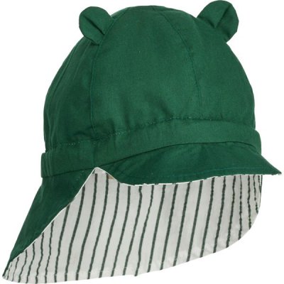 Liewood Gorm Oboustranný klobouček - Stripe Garden Green/Creme de la Creme, vel. 0 - 3 měsíce - obrázek