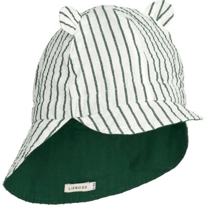 Liewood Gorm Oboustranný klobouček - Stripe Garden Green/Creme de la Creme, vel. 3 - 6 měsíců