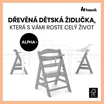 Hauck Alpha+ Dřevěná židle Grey - obrázek