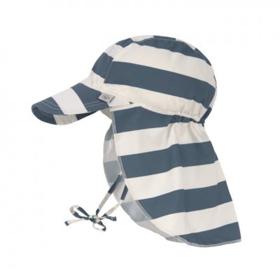 Lässig Flap Hat Klobouček proti slunci Block Stripes - Milky/Blue, 7 - 18 m