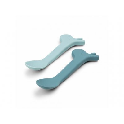 Done by Deer Silikonové lžičky Lalee 2ks - Modré - obrázek