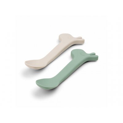 Done by Deer Silikonové lžičky Lalee 2ks - Zelené - obrázek