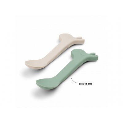 Done by Deer Silikonové lžičky Lalee 2ks - Zelené - obrázek