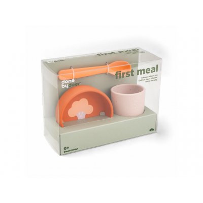 Done by Deer Silikonová sada pro první jídlo - Papaya - obrázek