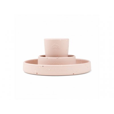 Done by Deer Silikonová jídelní souprava Confetti - Růžová - obrázek