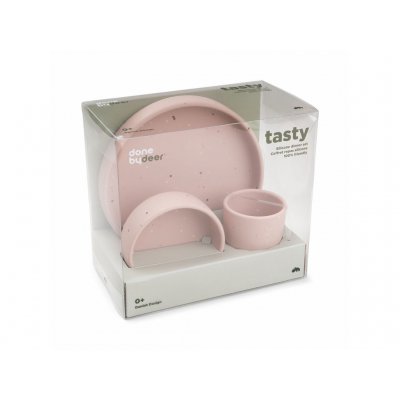 Done by Deer Silikonová jídelní souprava Confetti - Růžová - obrázek