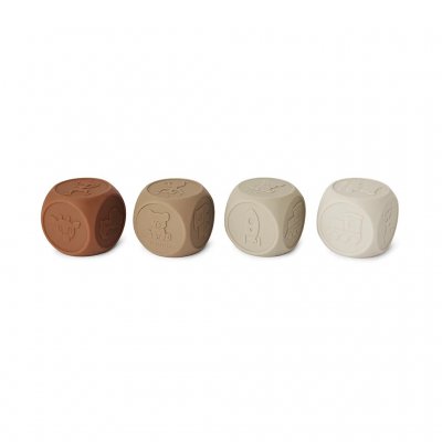Nuuroo Sana Silikonové kostky 4 ks - Brown Color Mix - obrázek