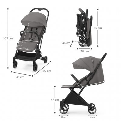 Kinderkraft Select Indy 2 Sportovní kočárek Premium - Cozy Grey - obrázek