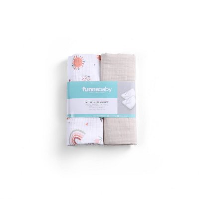 FunnaBaby Mušelínové osušky 2 ks - Sunny Beige, 90 x 90 cm - obrázek