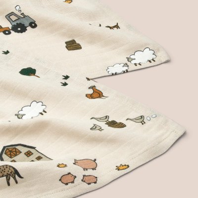 Liewood Lewis Mušelínové plenky 2 ks - Farm/Sandy - obrázek