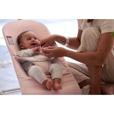 BabyBjörn lehátko Balance Soft Cotton Jersey - Light Pink/Grey, světlá konstrukce - obrázek
