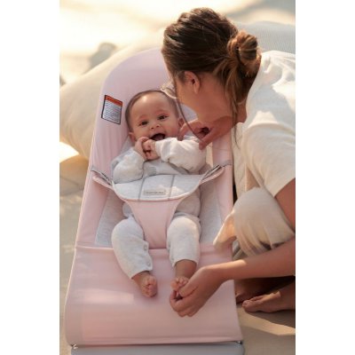 BabyBjörn lehátko Balance Soft Cotton Jersey - Light Pink/Grey, světlá konstrukce - obrázek