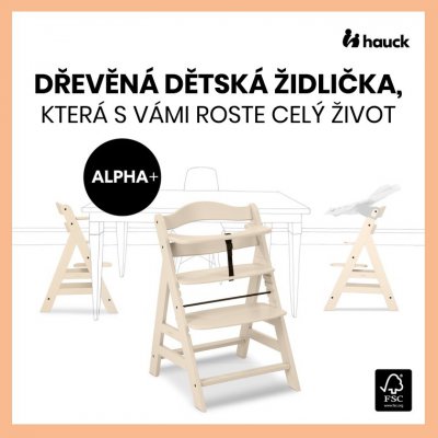 Hauck Alpha+ dřevená židle - Vanilla - obrázek