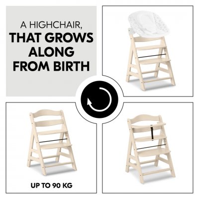 Hauck Alpha+ dřevená židle - Vanilla - obrázek