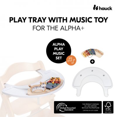 Hauck Alpha+ Dřevěný Xylofon + pult k židličce - Zebra - obrázek