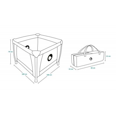 Lionelo Cestovní ohrádka Lene - Grey Stone - obrázek