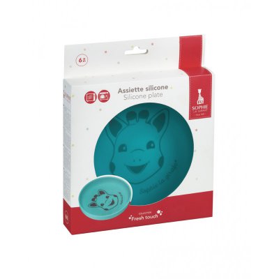 Vulli Silikonový talířek Sophie la Girafe - Modrý - obrázek